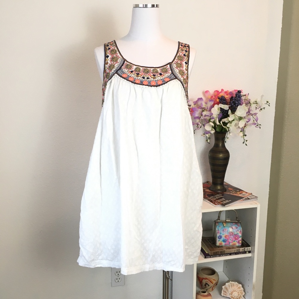 Anthropologie Lilka white cotton tent dress